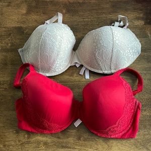 Bundle- PINK Victoria’s Secret Nude & Red Bras Size 38DDD